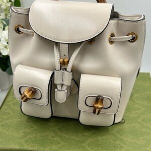 Gucci leather bamboo backpack made in Italy . NWT